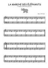 Téléchargez l'arrangement pour piano de la partition de Traditionnel-La-marche-des-elephants en PDF